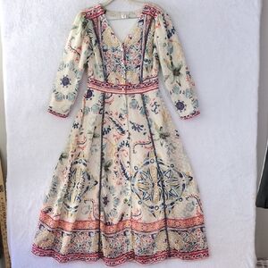 Mimi + Daphne Constina Floral Womens Boho Chic Long Sleeve Dress Size S